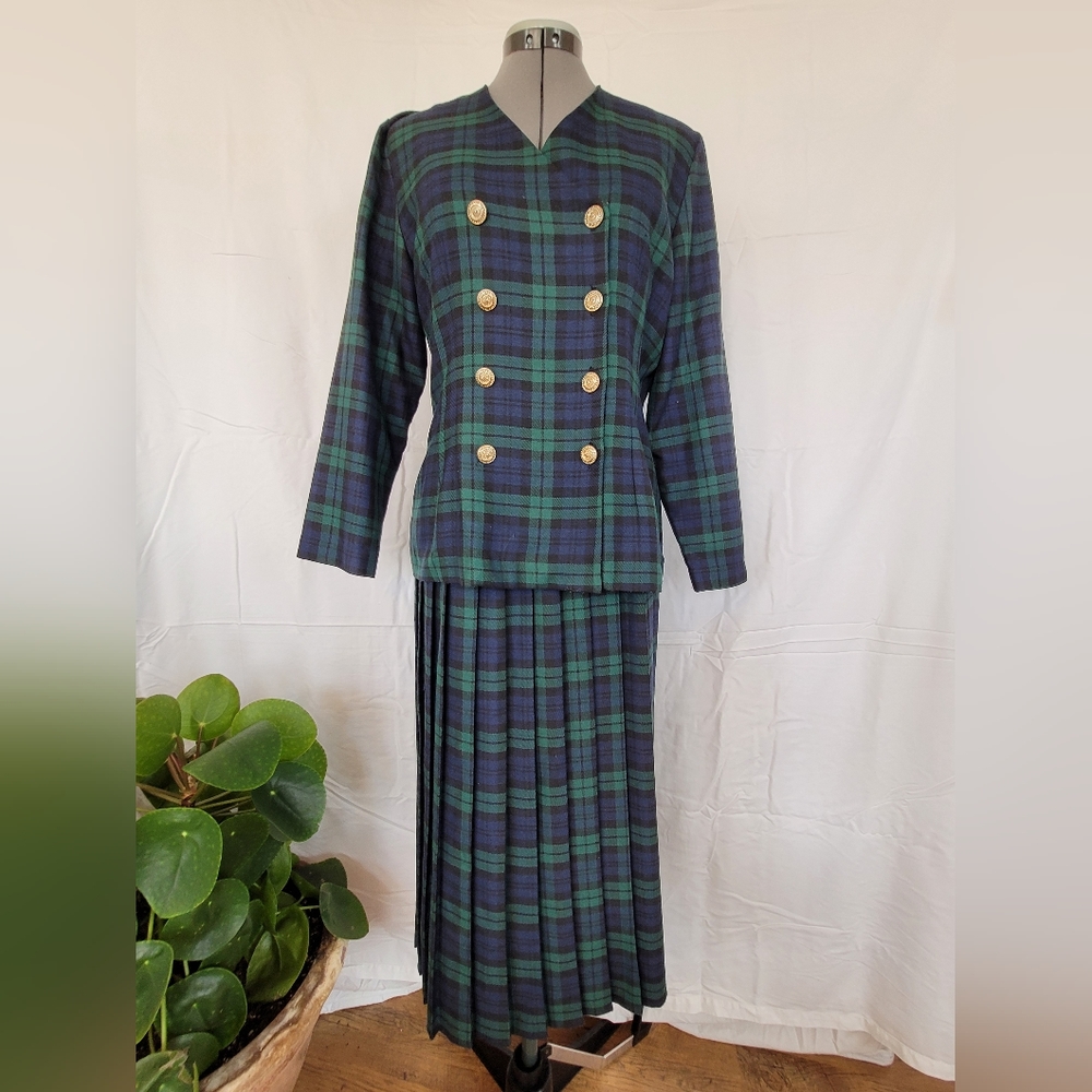 Vintage plaid Blazer and Skirt set